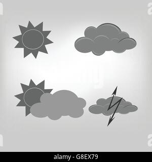 Vektor-Symbol Sonne Wolke Wetter Stock Vektor