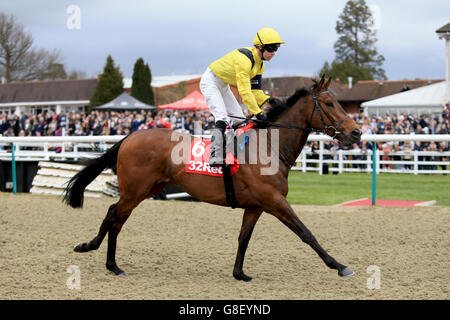 Pferderennen - Der All-Weather Championships Finals Day - Lingfield Racecourse. Khatiba, geritten von Graham Lee, der für die 32Red.com All-Weather Fohlen und Mares Championships Conditions Stakes posten wird Stockfoto