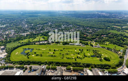 Luftbild, Golfplatz, Golfclub Mülheim eine der Ruhr Raffelberg Rennbahn Raffelberg in Akazienallee, Mülheim, Ruhrgebiet Stockfoto