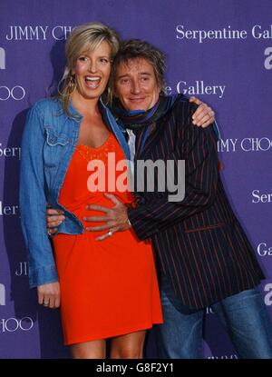 Rod Stewart und seine schwanger Freundin Penny Lancaster. Stockfoto