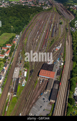 Luftaufnahme, Freight station Osterfeld, Oberhausen, Ruhr Region, Nord Rhein Westfalen, Deutschland, Europa, Luftbild, Stockfoto