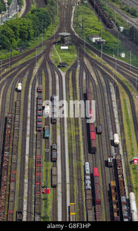 Luftaufnahme, Freight station Osterfeld, Oberhausen, Ruhr Region, Nord Rhein Westfalen, Deutschland, Europa, Luftbild, Stockfoto