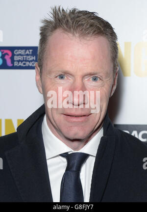 Being AP-Gala-Vorführung - London. Mick Fitzgerald bei der Being AP Gala-Vorführung im Millbank Tower, London. Stockfoto