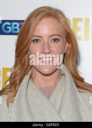 Sarah-Jane Mee bei der Being AP Gala-Vorführung im Millbank Tower, London. Stockfoto