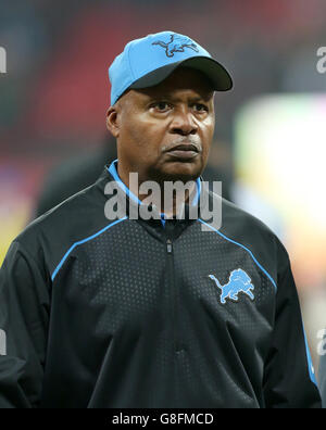 Gridiron - NFL International Series 2015 - Kansas City Chiefs / Detroit Lions - Wembley Stadium. Jim Caldwell, Cheftrainer von Detroit Lions Stockfoto