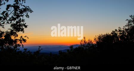 Sonnenuntergang am Springer Mountain Appalachian Trail, Georgia Stockfoto