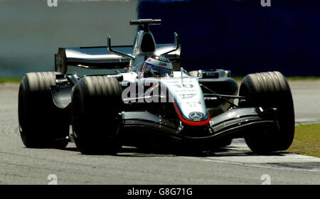 Formel 1 - Großer Preis Von Großbritannien - Silverstone. Kolumbiens und McLaren Mercedes-Fahrer Juan Pablo Montoya. Stockfoto