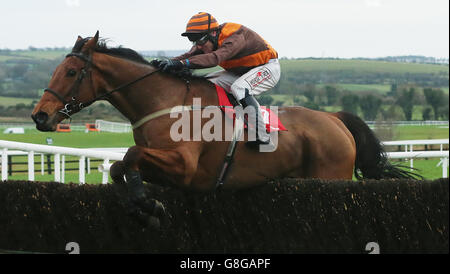 Sumos Novios von Robbie Power geritten gewinnt die 3 for 2 Festival Tickets @ punchestown.com Handicap Steeplechase während des John Durkan Memorial Chase Day auf der Punchestown Racecourse, Co. Kildare, Irland. Stockfoto