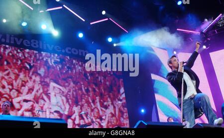 Live8 Konzert - Hyde Park - Robbie Williams Stockfoto