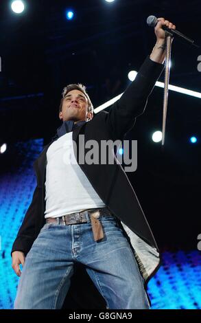 Live8 Konzert - Hyde Park - Robbie Williams Stockfoto