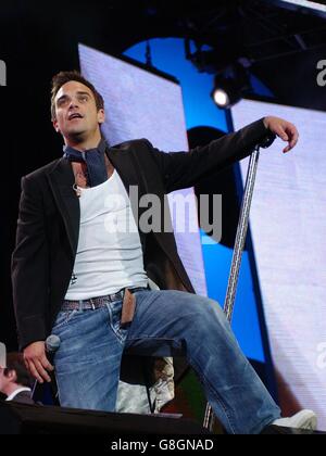 Live8 Konzert - Hyde Park - Robbie Williams Stockfoto