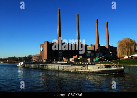 Volkswagen Werk - Wolfsburg. Ein Überblick über das Volkswagen Werk, Wolfsburg Stockfoto