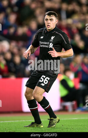 Southampton gegen Liverpool - Capital One Cup - Viertelfinale - St. Mary's. Connor Randall in Liverpool Stockfoto