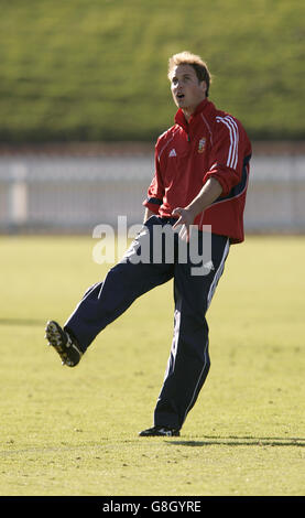 Prinz William während einer Trainingseinheit mit den britischen und irischen Löwen, auf dem Basin Reserve Ground in Wellington. Stockfoto