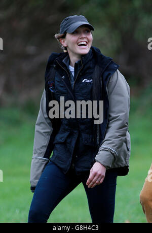 Victoria Pendleton während des Point-to-Point-Treffens in der Black Forest Lodge, Devon. Stockfoto