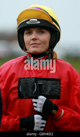 Black Forest Lodge Point-to-Point. Victoria Pendleton während des Point-to-Point-Treffens in der Black Forest Lodge, Devon. Stockfoto