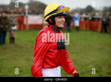 Victoria Pendleton während des Point-to-Point-Treffens in der Black Forest Lodge, Devon. Stockfoto