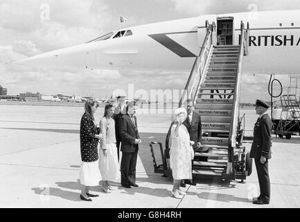 Königinmutter Concorde Flug Stockfoto