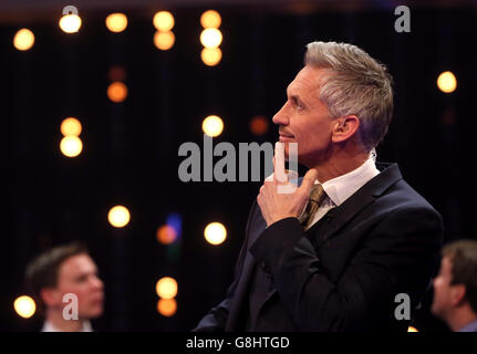 Gary Lineker während der Sports Personality of the Year 2015 in der SSE Arena, Belfast. Stockfoto