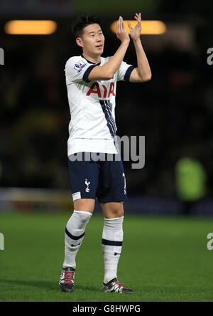 Watford / Tottenham Hotspur - Barclays Premier League - Vicarage Road. Sohn Heung-Min von Tottenham Hotspur Stockfoto