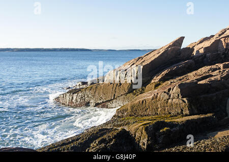 Eine Drachenform Landzunge an der Küste von Maine Stockfoto