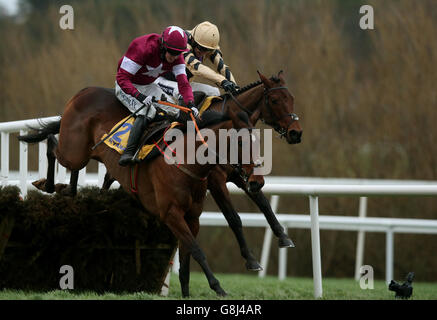 Nichols Canyon geritten von Ruby Walsh (rechts) räumt die letzte neben Identity Thief geritten von Bryan Cooper auf dem Weg zum Gewinn der Ryanair-Hürde am vierten Tag des Weihnachtsfestivals in Leopardstown Racecourse, Dublin. Stockfoto