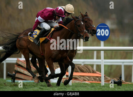 Nichols Canyon geritten von Ruby Walsh (rechts) Rennen frei von der letzten neben Identity Thief geritten von Bryan Cooper auf dem Weg zum Sieg der Ryanair-Hürde während Tag vier des Weihnachtsfestes auf Leopardstown Racecourse, Dublin. DRÜCKEN Sie VERBANDSFOTO. Bilddatum: Dienstag, 29. Dezember 2015. Siehe PA Geschichte RENNEN Leopardstown. Bildnachweis sollte lauten: Brian Lawless/PA Wire Stockfoto