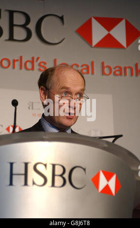 Zwischenergebnisse der HSBC-Pressekonferenz Stockfoto