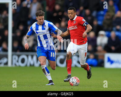 Colchester United gegen Charlton Athletic - Emirates-FA-Cup - 3. Runde - Colchester Community Stadium Stockfoto