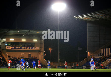 Colchester United / Charlton Athletic - Emirates FA Cup - Dritte Runde - Colchester Community Stadium. Ein allgemeiner Blick auf das Colchester Community Stadium während des Spiels Stockfoto