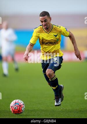 Oxford United / Swansea City - Emirates FA Cup - Dritte Runde - Kassam Stadium. Kemar Roofe von Oxford United beim Emirates FA Cup, dem dritten Spiel im Kassam Stadium, Oxford. Stockfoto