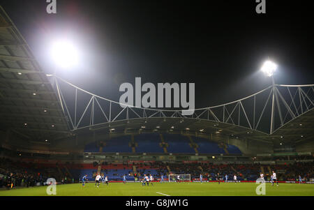 Eine allgemeine Sicht auf das Spiel während des Emirates FA Cup, dritte Runde Wiederholung im Macron Stadium, Bolton. Stockfoto