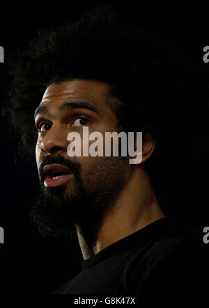 David Haye und Mark de Mori Pressekonferenz - The O2 Stockfoto