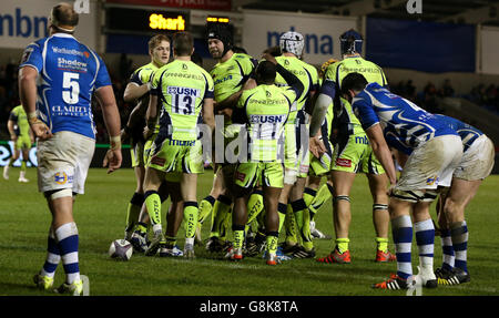 Sale Sharks' Josh Beaumont Center feiert seinen Versuch gegen Newport Gwent Dragons während des European Challenge Cup, Pool Two Match im AJ Bell Stadium, Salford. Stockfoto