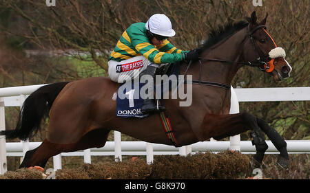 Don't Touch it geritten von Barry Geraghty gewinnt die Donohue Marquees Maiden Hürde während der BHP Insurances Irish Champion Hürde Tag im Leopardstown Racecouse, Dublin. Stockfoto