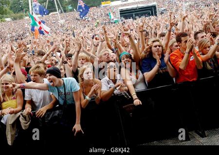 VFestival - Hylands Park. Menschenmassen während des V Festivals. Stockfoto