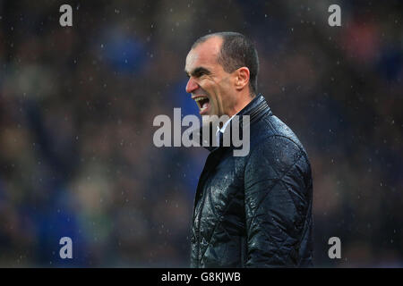 Stoke City gegen Everton - Barclays Premier League - Britannia Stadium. Everton-Manager Roberto Martinez beim Spiel der Barclays Premier League im Britannia Stadium, Stoke-on-Trent. Stockfoto