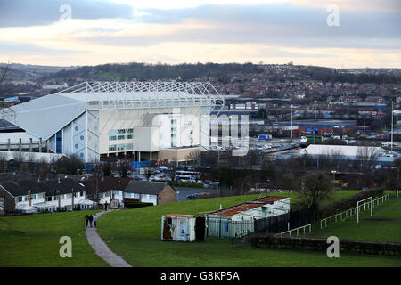 Ein allgemeiner Blick auf die Elland Road vor dem Sky Bet Championship-Spiel zwischen Leeds United und Middlesbrough. Stockfoto