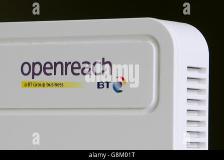 Ein Internet-Router von British Telecom OpenReach. Stockfoto