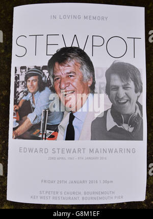 Ed "Induktionsboden" Stewart Beerdigung Stockfoto