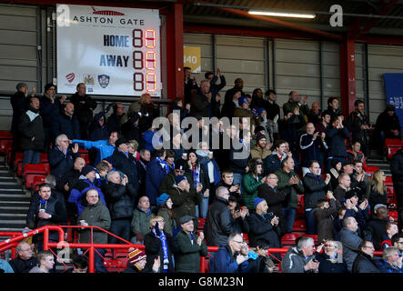 Bristol City gegen Birmingham City – Sky Bet Championship – Ashton Gate. Birmingham City Fans auf den Tribünen Stockfoto