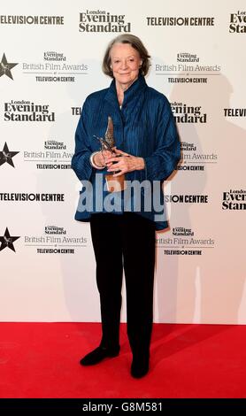 London Abend-Standard British Film Awards - Press Room - London Stockfoto