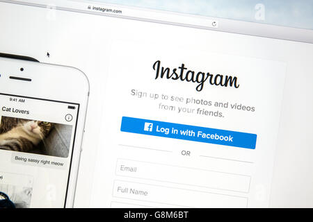 Instagram-Website auf einem Computer-Bildschirm Stockfoto