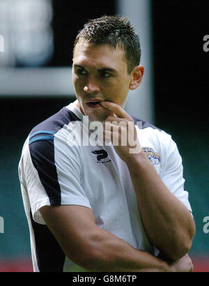 Leeds Rhinos' Kapitän Kevin Sinfield im Millennium Stadium, Cardiff, Freitag, 26. August 2005, vor dem morgigen Powergen Challenge Cup Finale gegen den Hull FC. DRÜCKEN Sie VERBANDSFOTO. Bildnachweis sollte lauten: Dave Jones/PA. **** Stockfoto