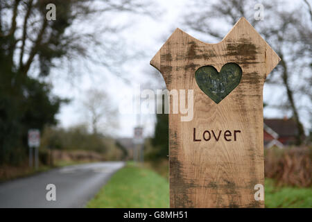 Geliebte Dorf Valentinstag Plädoyer Stockfoto