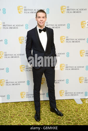 Will Poulter nimmt an der After Show Party für die EE British Academy Film Awards im Grosvenor House Hotel im Zentrum von London Teil. DRÜCKEN Sie VERBANDSFOTO. Bilddatum: Sonntag, 14. Februar 2016. Siehe PA Story SHOWBIZ BAFTAs. Bildnachweis sollte lauten: Ian West/PA Wire Stockfoto