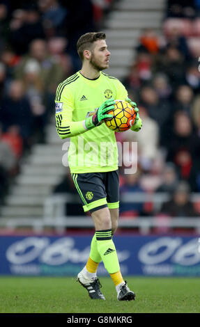 Sunderland gegen Manchester United - Barclays Premier League - Stadium of Light. Manchester United Torwart David De Gea Stockfoto