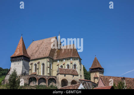 Wehrkirche in der Stadt von Birthälm, Rumänien Stockfoto