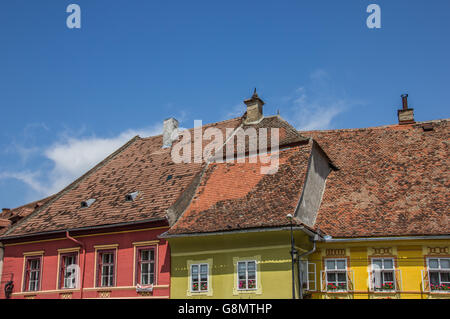 Dächer der Zitadelle von Sighisoara, Rumänien Stockfoto