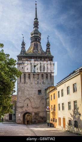 Der Uhrturm der Zitadelle in Sighisoara, Rumänien Stockfoto